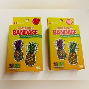 New Two Packages Bioswiss Pineapple Shaped Bandages Sterile Tan Green Purple